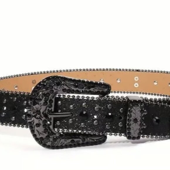 Black Rhinestone gothic belt - Picture 2 of 4
